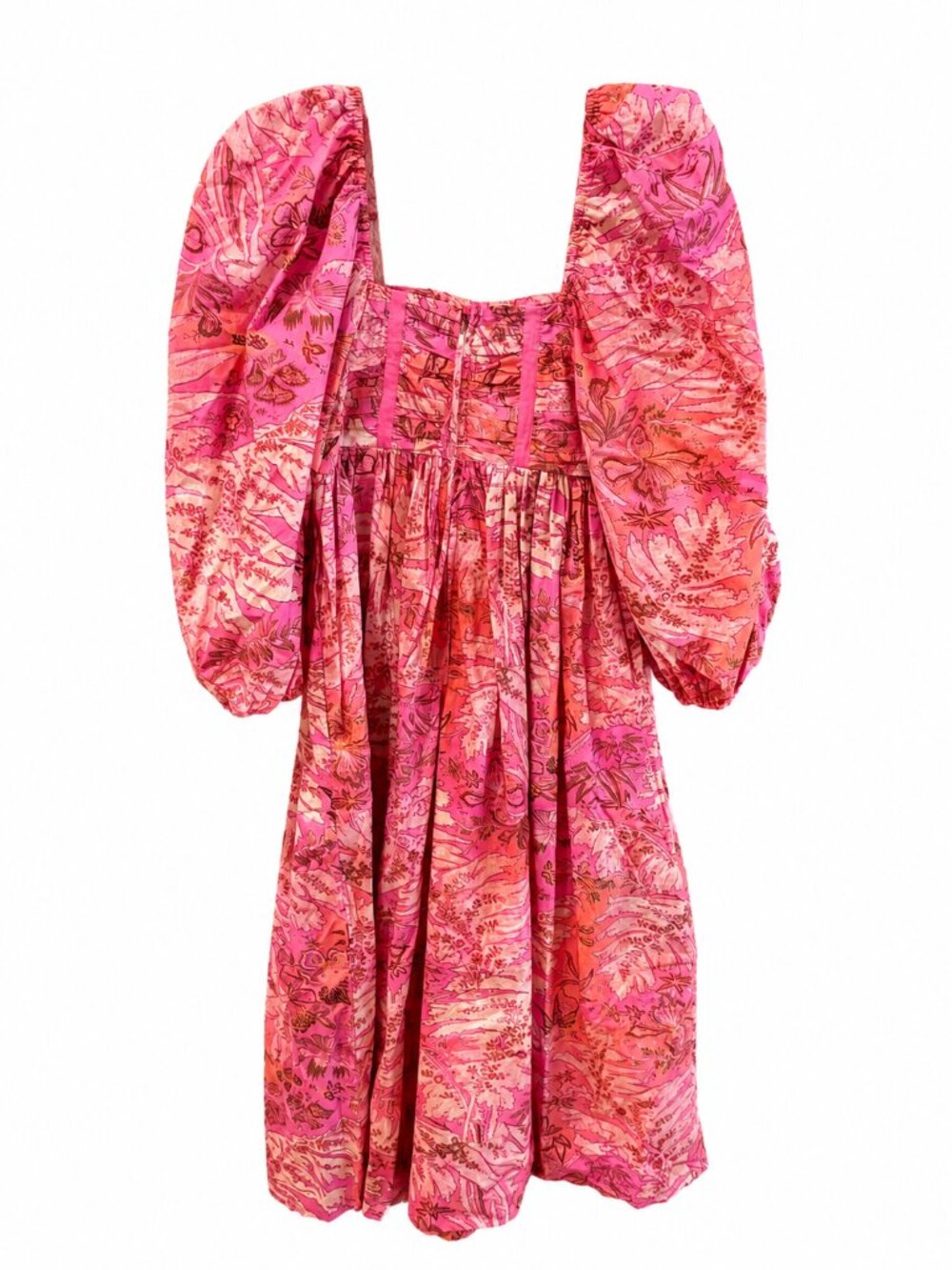 Ulla Johnson Camellia Leilani Dress Size 4 Pink Floral Puff Sleeve Mini Prairie - Picture 5 of 5